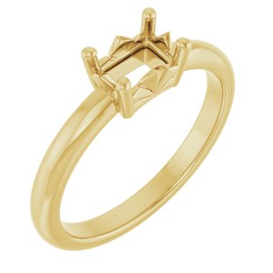 10K Yellow Gold 6x4 mm Emerald Ring Mounting – image 2