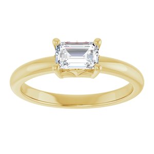 10K Yellow Gold 6x4 mm Emerald Ring Mounting – image 5