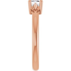 10K Rose Gold 6x4 mm Emerald Ring Mounting – image 7
