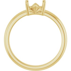 10K Yellow Gold 6x4 mm Emerald Ring Mounting – image 4