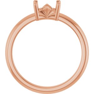 14K Rose Gold 6x4 mm Emerald Ring Mounting – image 4