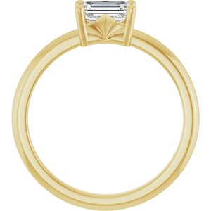 10K Yellow Gold 6x4 mm Emerald Ring Mounting – image 3