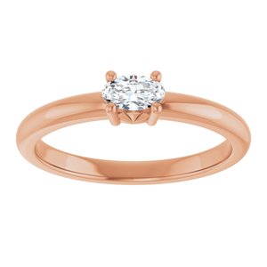10K Rose Gold 5x3 mm Oval Ring Mounting – image 5