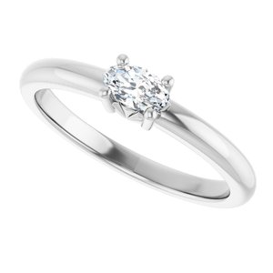18K Palladium White Gold 5x3 mm Oval Ring Mounting – image 8