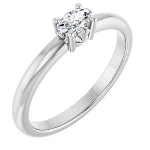 18K Palladium White Gold 5x3 mm Oval Ring Mounting