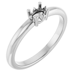 14K White Gold 5x3 mm Oval Ring Mounting – image 2