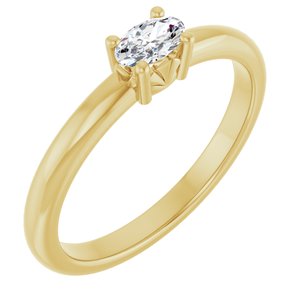 18K Yellow Gold 5x3 mm Oval Ring Mounting