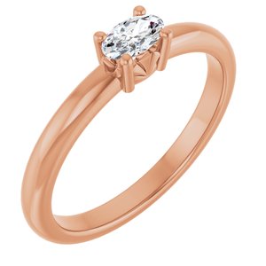 10K Rose Gold 5x3 mm Oval Ring Mounting