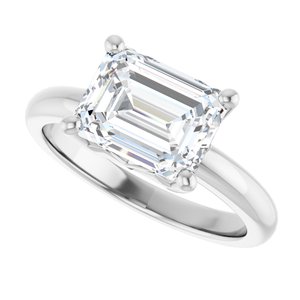 Sterling Silver 9x7 mm Emerald Ring Mounting – image 8
