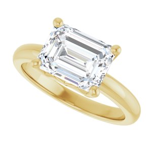 18K Yellow Gold 9x7 mm Emerald Ring Mounting – image 8
