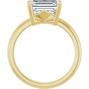 14K Yellow Gold 9x7 mm Emerald Ring Mounting – image 3
