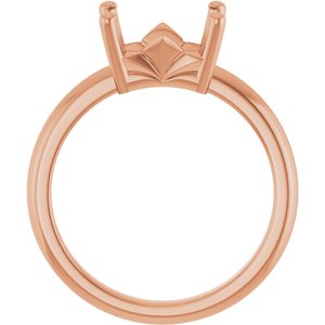 18K Rose Gold 9x7 mm Emerald Ring Mounting – image 4