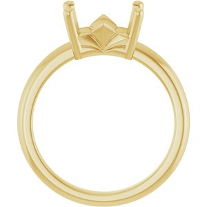 10K Yellow Gold 9x7 mm Emerald Ring Mounting – image 4
