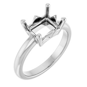 18K White Gold 9x7 mm Emerald Ring Mounting – image 2