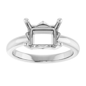 Sterling Silver 9x7 mm Emerald Ring Mounting – image 6