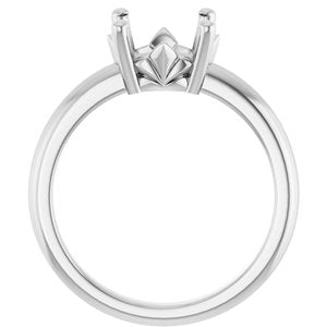 14K X1 White Gold 9 mm Round Ring Mounting – image 4