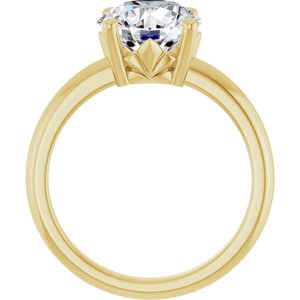 18K Yellow Gold 9 mm Round Ring Mounting – image 3