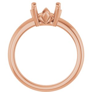 18K Rose Gold 9 mm Round Ring Mounting – image 4