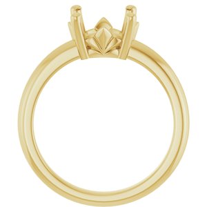 14K Yellow Gold 9 mm Round Ring Mounting – image 4