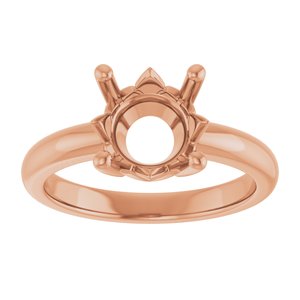 10K Rose Gold 9 mm Round Ring Mounting – image 6
