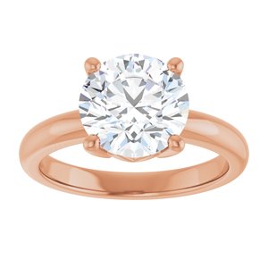 10K Rose Gold 9 mm Round Ring Mounting – image 5