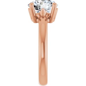 10K Rose Gold 9 mm Round Ring Mounting – image 7