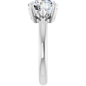 14K White Gold 9 mm Round Ring Mounting – image 7