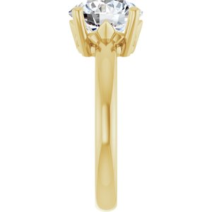 14K Yellow Gold 9 mm Round Ring Mounting – image 7