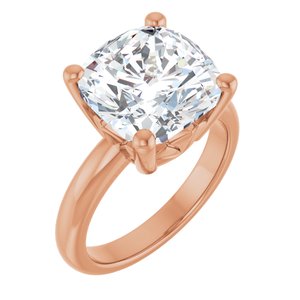 14K Rose Gold 11x11 mm Cushion Ring Mounting