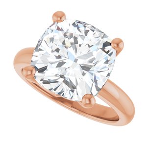 14K Rose Gold 11x11 mm Cushion Ring Mounting – image 8