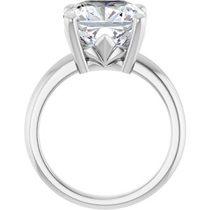 Sterling Silver 11x11 mm Cushion Ring Mounting – image 3