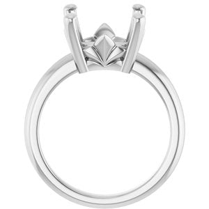 Sterling Silver 11x11 mm Cushion Ring Mounting – image 4