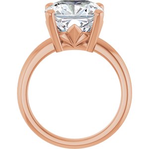 10K Rose Gold 11x11 mm Cushion Ring Mounting – image 3
