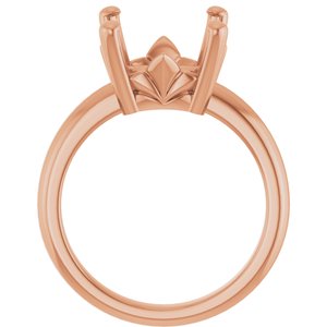 10K Rose Gold 11x11 mm Cushion Ring Mounting – image 4