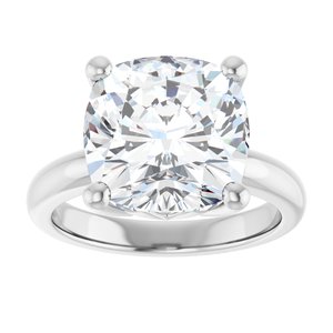 18K X1 White Gold 11x11 mm Cushion Ring Mounting – image 5