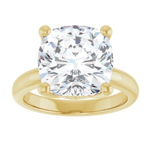 14K Yellow Gold 11x11 mm Cushion Ring Mounting – image 5