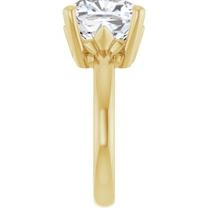 18K Yellow Gold 11x11 mm Cushion Ring Mounting – image 7
