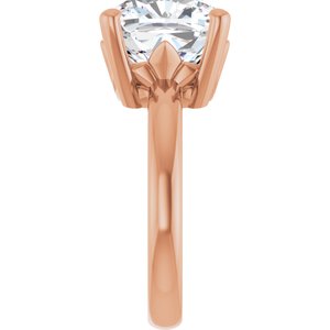 14K Rose Gold 11x11 mm Cushion Ring Mounting – image 7