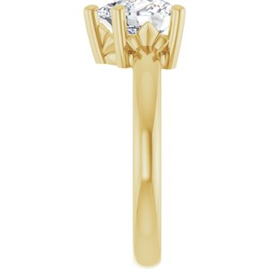 14K Yellow Gold 8x8 mm Heart Ring Mounting – image 7