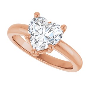10K Rose Gold 8x8 mm Heart Ring Mounting – image 8
