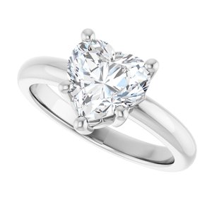14K X1 White Gold 8x8 mm Heart Ring Mounting – image 8