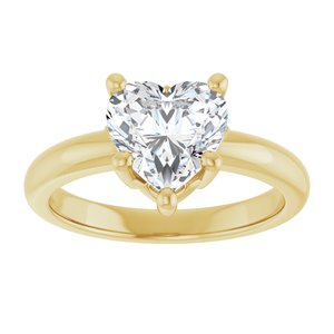 18K Yellow Gold 8x8 mm Heart Ring Mounting – image 5