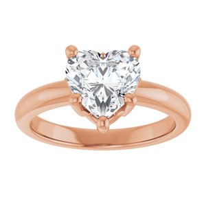 10K Rose Gold 8x8 mm Heart Ring Mounting – image 5