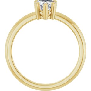 18K Yellow Gold 5.5x5.5 mm Heart Ring Mounting – image 3