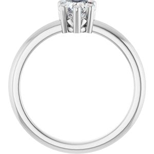 14K X1 White Gold 5.5x5.5 mm Heart Ring Mounting – image 3