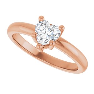 14K Rose Gold 5.5x5.5 mm Heart Ring Mounting – image 8