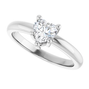 14K White Gold 5.5x5.5 mm Heart Ring Mounting – image 8