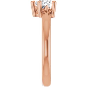 14K Rose Gold 5.5x5.5 mm Heart Ring Mounting – image 7