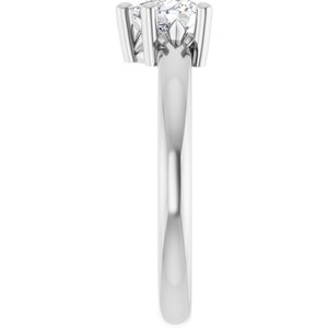 14K X1 White Gold 5.5x5.5 mm Heart Ring Mounting – image 7