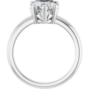 18K Palladium White Gold 8x8 mm Heart Ring Mounting – image 3